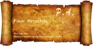 Paur Arnolda névjegykártya